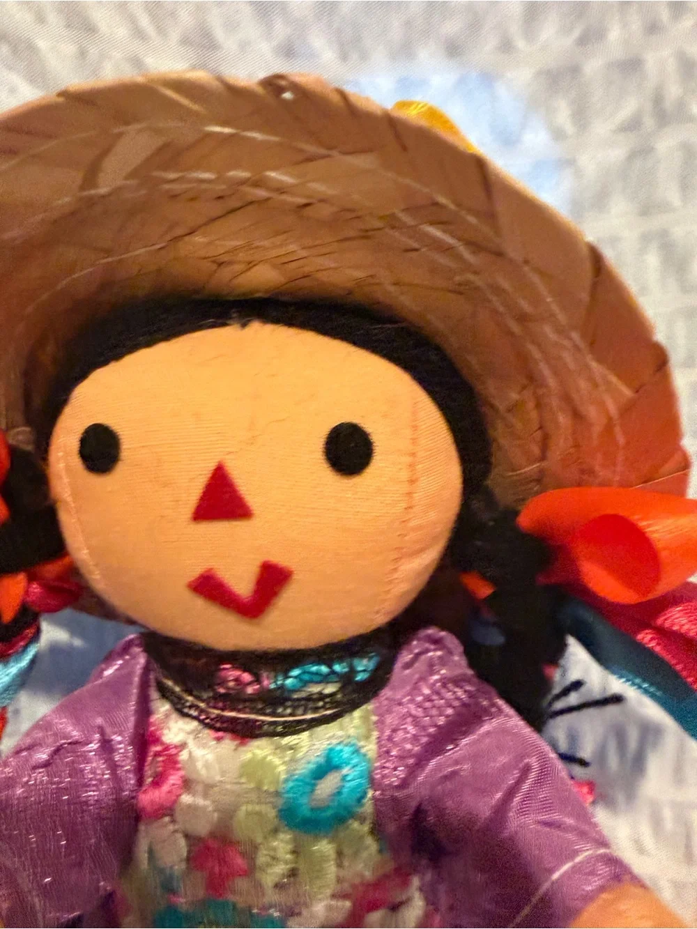 Handmade Purple Mexican Doll Plush Toy